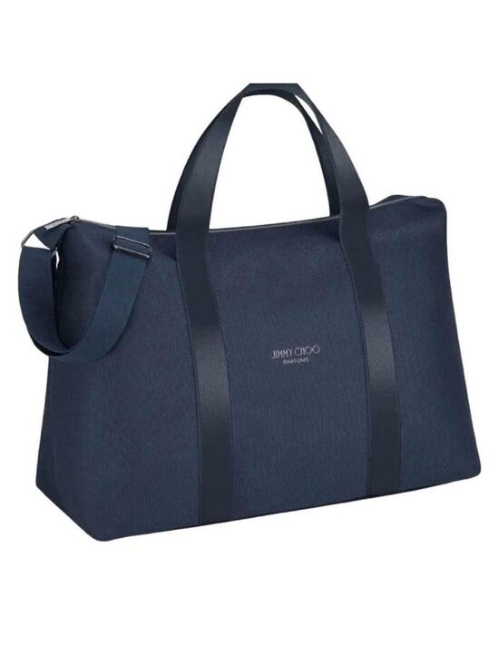 Jimmy Choo Handbags - Jimmy Choo Navy Blue Canvas and Leather Trim Weekend Travel Bag
